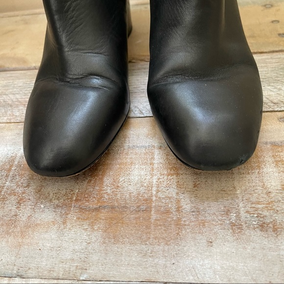 Kate Spade New York Leah Chelsea Block Heel Black Leather Ankle Booties Boots - Picture 6 of 12